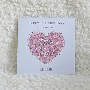 Petit bébé personnalisé, carte d'anniversaire de soeur, joyeux anniversaire, carte d'âge pour elle, adolescent, 16, 18, 21, 30, 40