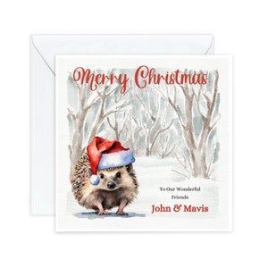 Cartes de Noël personnalisées, Cartes de Noël hérisson, Pour amis spéciaux, Pour mon ami, Cartes hérisson mignonnes