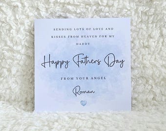 Father's Day Card from heaven - Baby loss card - Angel baby Father's Day card - Personalised Father's day card. For Daddy.