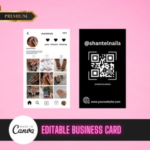 Instagram Style Business Cards, DIY Cards Template Design, Premade Business Cards, Phone Business Cards, Salon Business Cards,