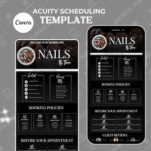 Acuity scheduling template ,Website Template, Nail Tech Website, Nail Tech Branding, Nail Tech Acuity Scheduling Template, Template Editable