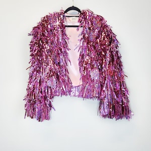 Light Pink & Glitter Tinsel Jacket