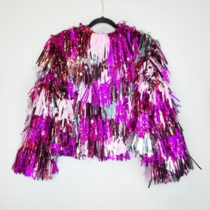 Multi-Pink & Glitter Tinsel Jacket image 3