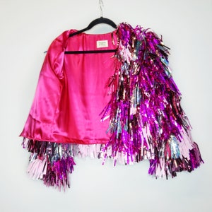 Multi-Pink & Glitter Tinsel Jacket image 2