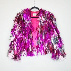 Multi-Pink & Glitter Tinsel Jacket image 1