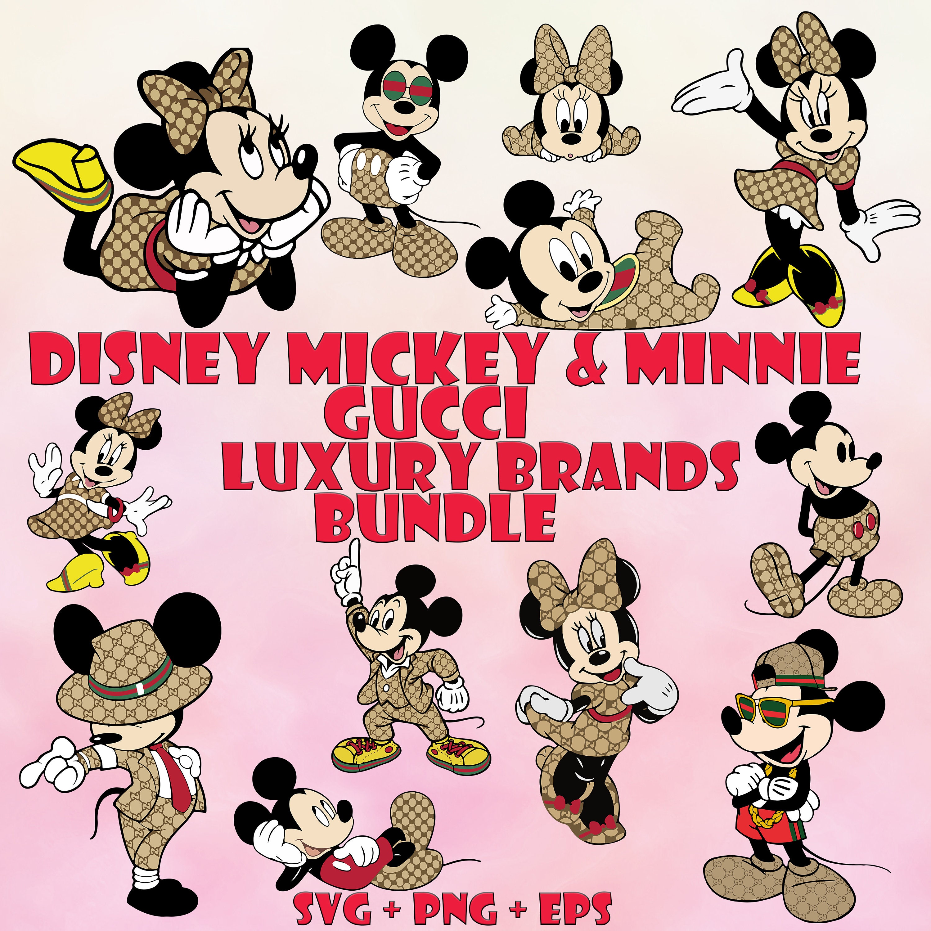 Disney Gucci SVG, Png, JPG, Eps, Dxf, Gucci Logo SVG, Gucci Pattern SVG Minnie  Mouse Baby SVG, Minnie SVG, Disney SVG, Gucci SVG