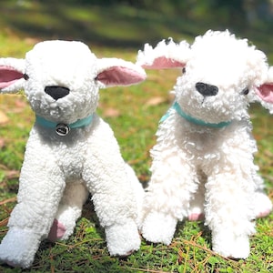 Modello digitale per cucire un peluche di agnello, pecora, giocattolo per bambini, semplice progetto di cucito, fatto a mano, regalo per bambini, pecora sherpa, regalo di Pasqua