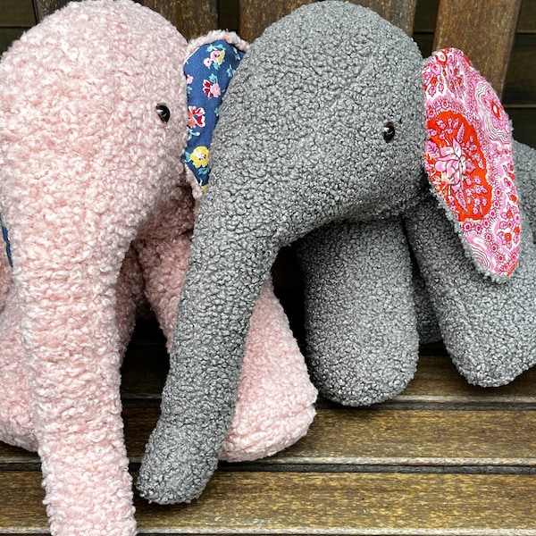 Elephant toy pyjama case small sewing project child's gift Digital sewing instant pattern download sewing project craft stuffed toy present