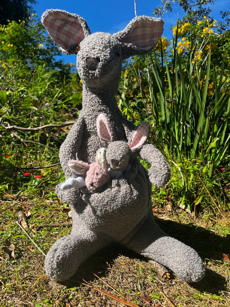 Kangaroo & Joey Stuffed Toy Sewing Pattern Size Large Plush Animal ...