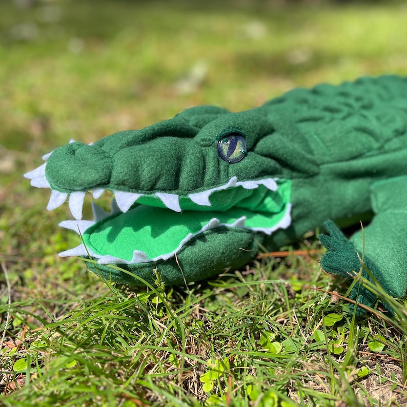 Crocodile Alligator Sewing Pattern: Large Size Plushie With Pyjama Bag ...