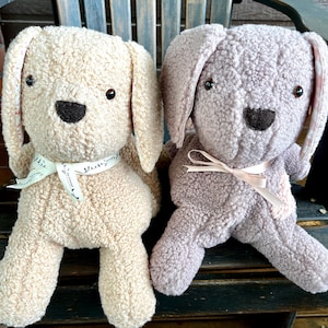 Welpen Pyjama Fall Schnittmuster: Nina Hund Kuscheltier Stofftier (Digitales Muster Sofort-Download)