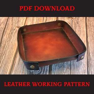 Leather dice tray/valet tray pattern, pdf download, leathercraft diy