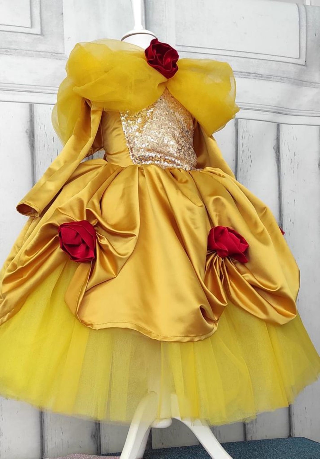 Beauty and the Beast Dress, Unıque Girls Dress, Beauty and the Birthday Dress, Sparkle Dress