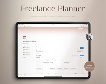 Business Planner | Notion Template | Freelance Planner | Project Manager | Notion Business Dashboard | Finance Tracker | Work Planner