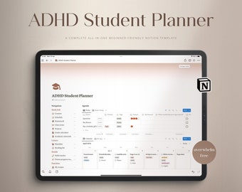 Agenda étudiant TDAH | Modèle notionnel | Agenda tout-en-un | Agenda numérique TDAH | Agenda TDAH Adulte | Agenda étudiant | Planificateur académique