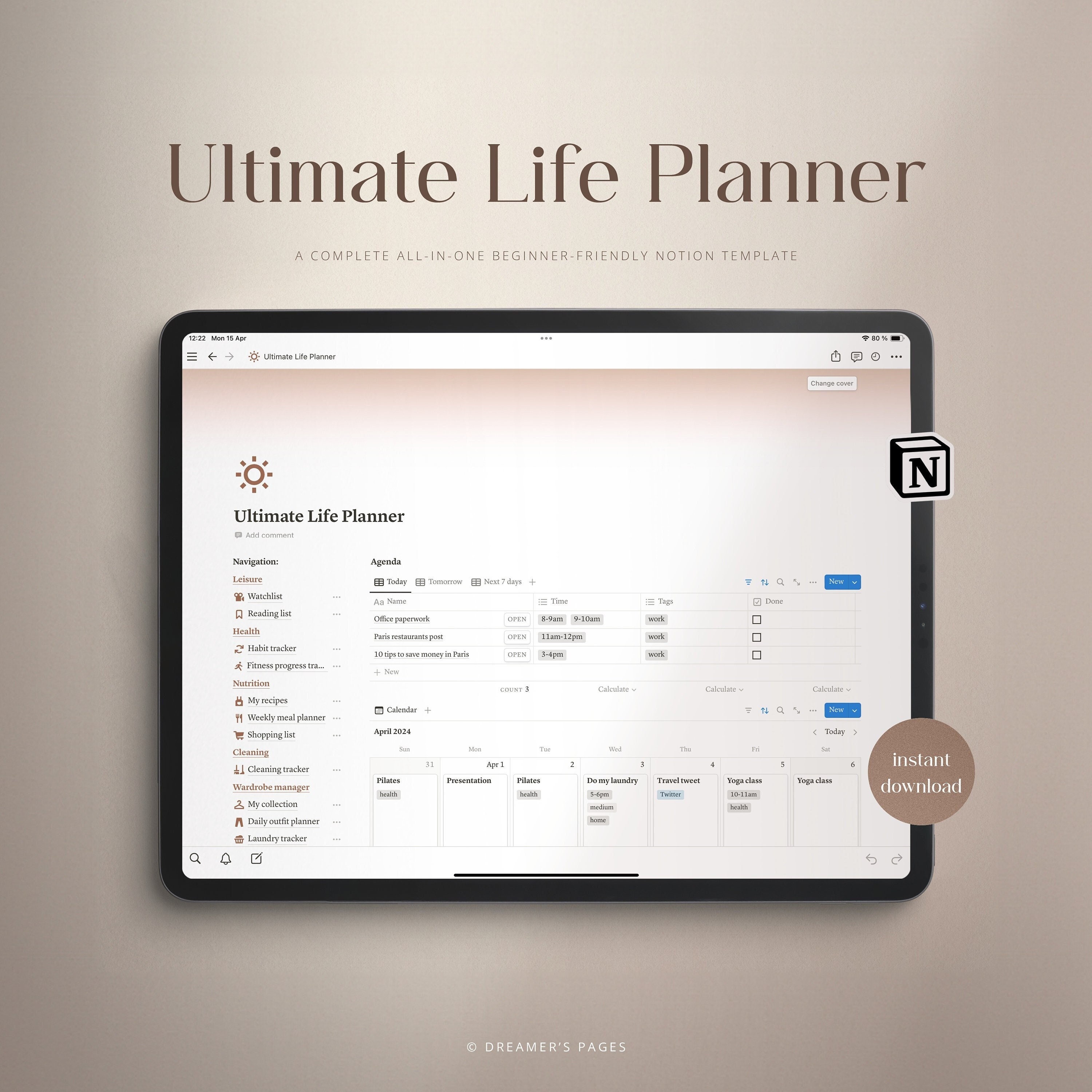 Ultimate Life Planner | Notion Template | All in One Life Planner ...