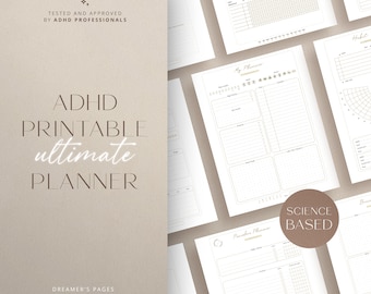 ADHD-planner | ADHD-afdrukbare planner | ADHD-planner voor volwassenen | Add-dagboek | Weekplanner | Maandplanner | Afdrukbare levensplanner