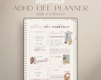 ADHD Digital Planner 2026, ADHD Planner Adult, iPad ADHD Planner, Goodnotes Android Planner, Daily Planner, Science based, Digital Planner