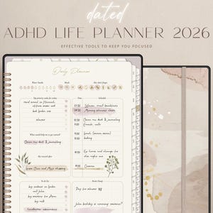 ADHD Planner 2026, ADHD Planner Adult, ADHD Daily Journal, Adhd Digital Planner for Ipad, Goodnotes Planner, Life Planner, 2026 Calendar