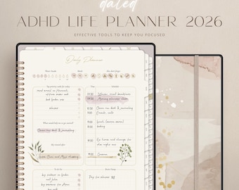 ADHD Planner 2026, ADHD Planner Adult, ADHD Daily Journal, Adhd Digital Planner for Ipad, Goodnotes Planner, Life Planner, 2026 Calendar