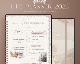 Digital Life Planner 2026, All in one Planner, iPad Planner, Daily Journal, Goodnotes Planner, Weekly Planner, Dated Digital Planner 2026