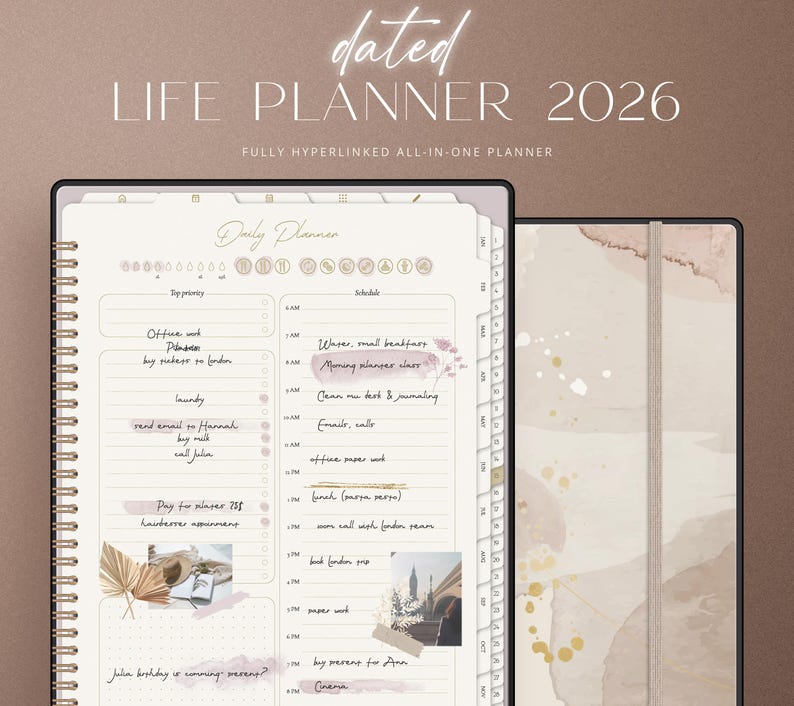 Digital Life Planner 2026, All in one Planner, iPad Planner, Daily Journal, Goodnotes Planner, Weekly Planner, Dated Digital Planner 2026 image 1