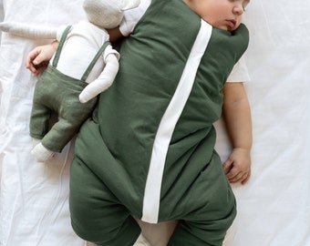 Organic Linen baby sleeping bag with legs, Baby sleep bag, Baby sleep-suit, Todler sleeping sack, Baby shower gift