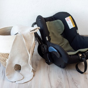 Universal Linen Flax Cover for baby car seat, Infant baby car seat cover, Organic Flax insert, Linen Car Seat Case, Against Heavy Sweatin
