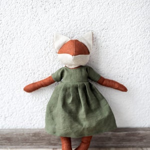 Forest animal PDF sewing pattern, Stuffed Animal, DIY soft Fox toy doll with overall, Instant Download Sewing Pattern image 5