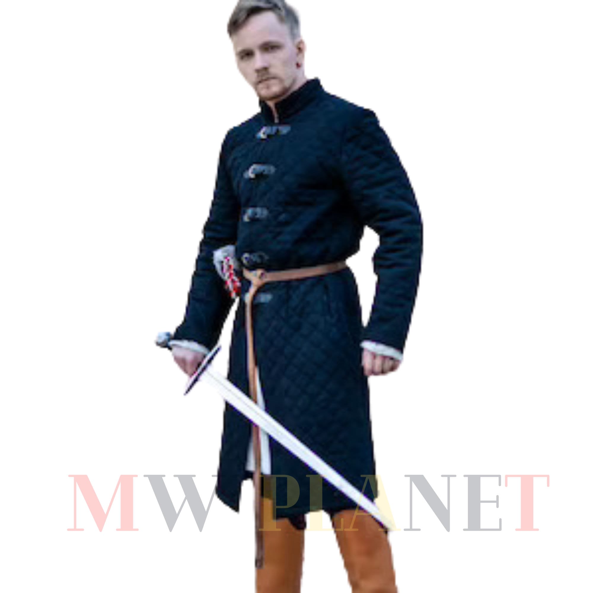 Medieval Viking Gambeson For Sca Larp Full Sleeve Cotton Fabric Aketon Jacket Thick Padded Costume For Reenactment Historical Winter Sale