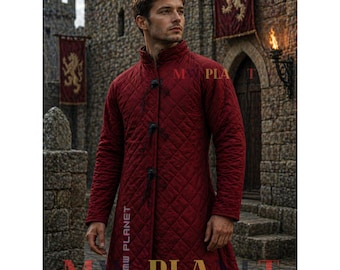 Chaqueta gambesón medieval acolchada de algodón: armadura gruesa de aketon para LARP y disfraces de SCA.