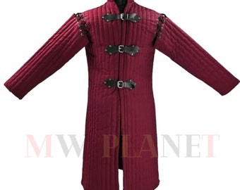 Medieval Cotton Gambeson: Full Sleeve Padded Aketon - SCA LARP Armor