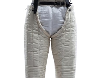 Cotton Medieval Chausses: Viking Half Leggings with Adjustable Belt