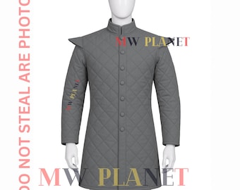 Gambesón medieval de algodón: chaqueta de armadura acolchada de manga larga