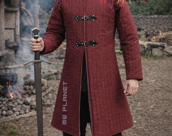 Medieval Cotton Gambeson: Full Sleeve Padded Aketon - SCA LARP Armor