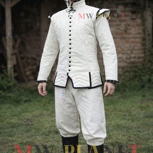 Medieval Padded Cotton Gambeson Set: Arming Jacket & Pants - Roleplay Costume image 1
