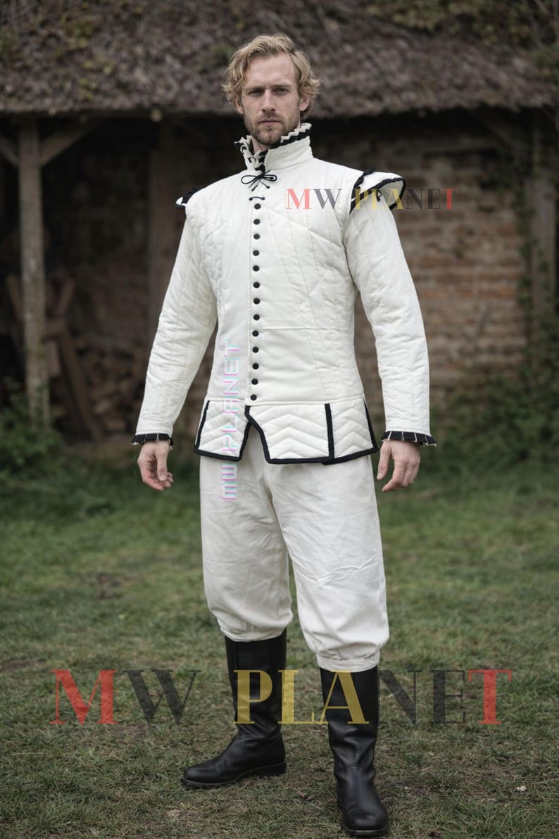 Medieval Padded Cotton Gambeson Set: Arming Jacket & Pants - Roleplay Costume image 1