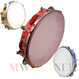 Handmade TAMBOURINE TUNABLE HEADED,  7 inch to 12 inch I Musical Percussion Instrument I traditional tambourine Gift for Halloween,
