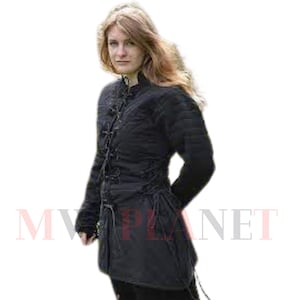 Medieval Viking Padded Archer Women Gambeson I LarpFull Sleeve 100% Cotton Fabric Long Aketon Jacket Armor For Medieval Reeanctment GIFT