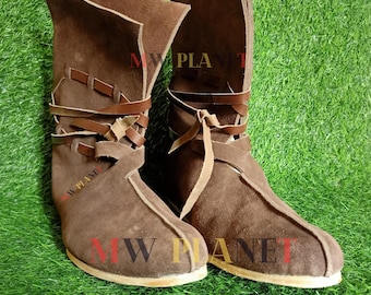 Handmade Leather Roman Boots: Medieval Cosplay, LARP, SCA Footwear