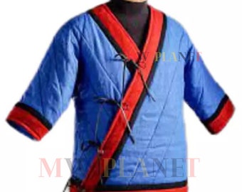 Medieval Cotton Gambeson: Short Sleeve Padded Armor - SCA LARP Reenactment