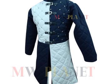 Medieval Gambeson Armor - Thick Padded Cotton Full Sleeve Aketon Jacket Costume Quilted Coat  for LARP, SCA,Cosplay & Historical Reenactment