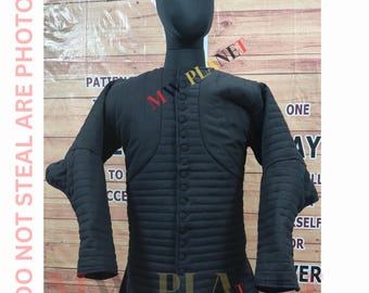 Handmade Medieval Cotton Gambeson: Viking Armor Jacket for LARP