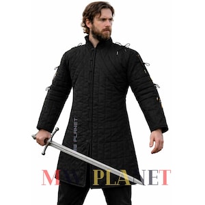 Mittelalterlicher doppelter Gambeson aus Baumwolle: Wikinger Aketon Rüstung, LARP-Kostüm