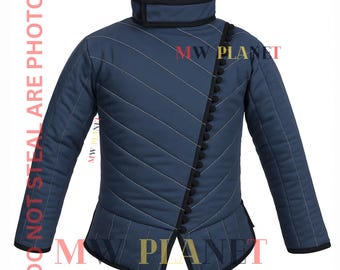 Medieval Viking Gambeson: Full Sleeve Padded Cotton Armor - SCA LARP Aketon