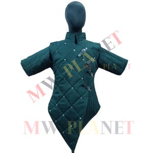 Medieval Thick Padded Gambeson Half Sleeve Aketon Costume Armor Protective Cotton Fabric For Reanctment Historical Jacket SCA LARP Hallowen
