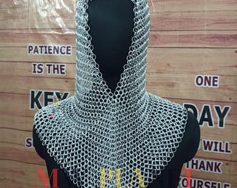Medieval Aluminum Chainmail Coif: Lightweight LARP Hood Armor