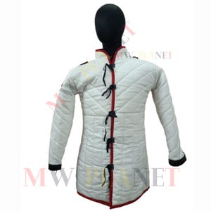 Medieval Viking Gambeson Historical Times Padded Protective Jacket Cotton Fabric Full Sleeve Aketon Best Protective for SCA LARP Reeanctment
