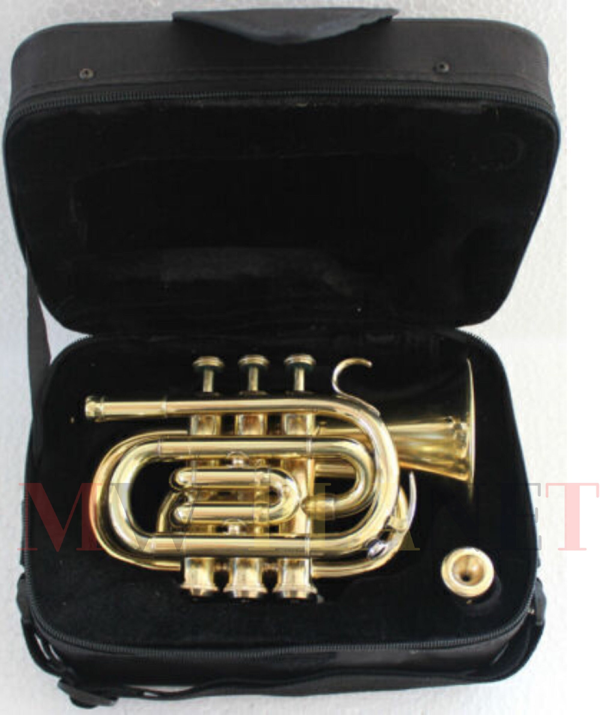 Travel Instruments Bb Brass Pocket Trumpet: Compact Travel Instrument With Case ...