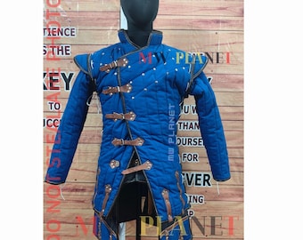 Medieval Padded Cotton Gambeson | Full Sleeve Quilted Aketon Armor Jacket | LARP & SCA Historical Costume